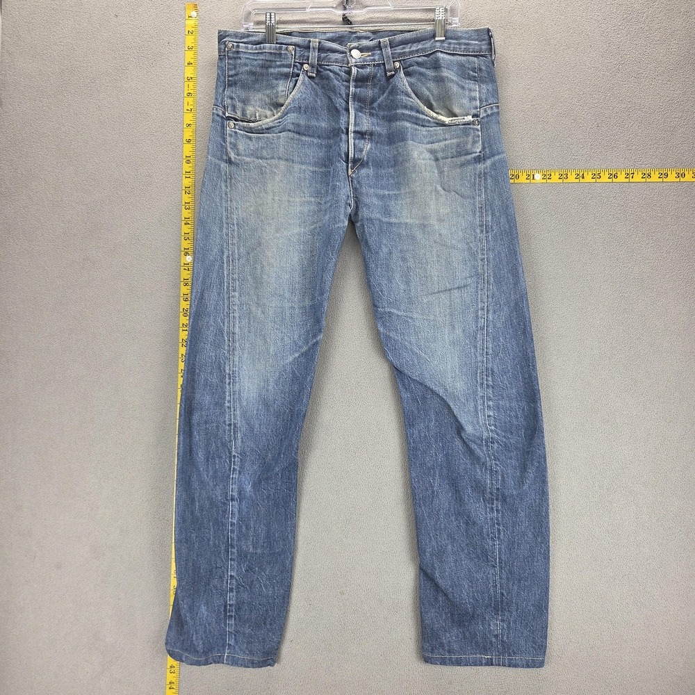 VTG Levis Engineered Jeans Mens Blue Twisted Button Fly Medium Wash Fits 34x30